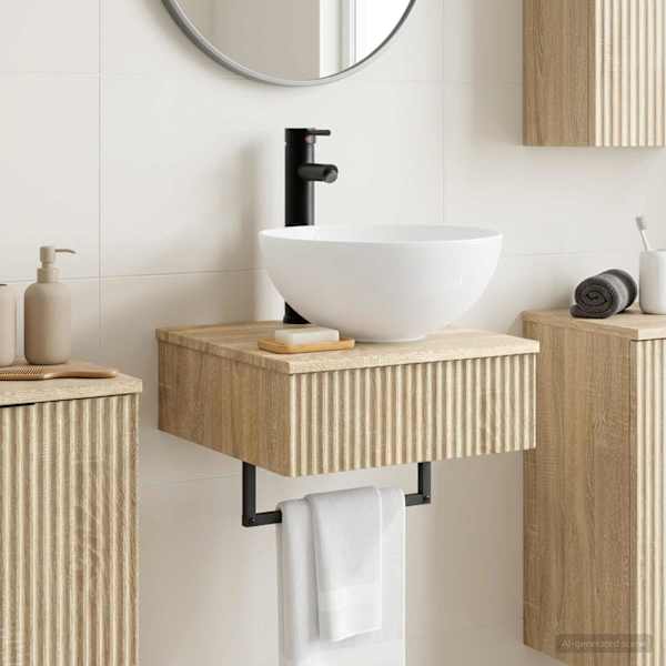 Seinale paigaldatav pesu bassein Sonoma tamm 40 × 41 × 40,5 cm