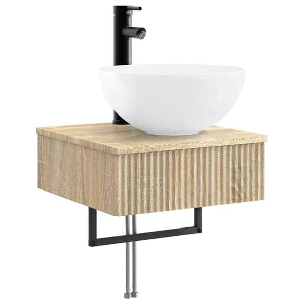 Seinale paigaldatav pesu bassein Sonoma tamm 40 × 41 × 40,5 cm