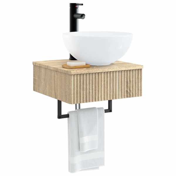 Seinale paigaldatav pesu bassein Sonoma tamm 40 × 41 × 40,5 cm