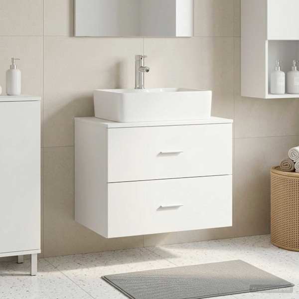 Seinale kinnitatav vannitoo kapp Valge 62,5 × 44,5 × 50 cm