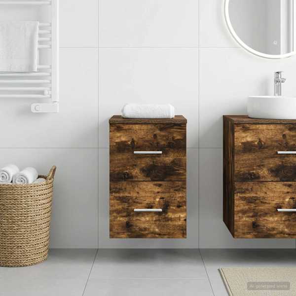 Vannitoakapp Vahepealne Suitsutatud tamm 30 × 35 × 50 cm