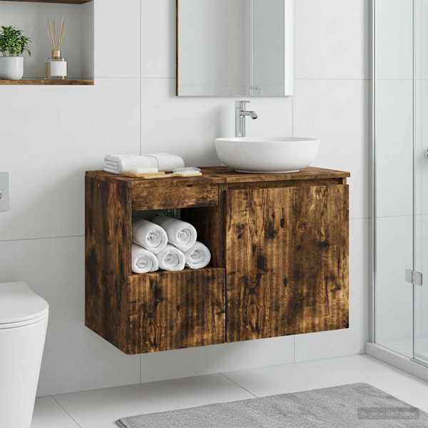 Vannitoa kapp Suitsutatud tamm 30 × 44,5 × 50 cm Tehispuit