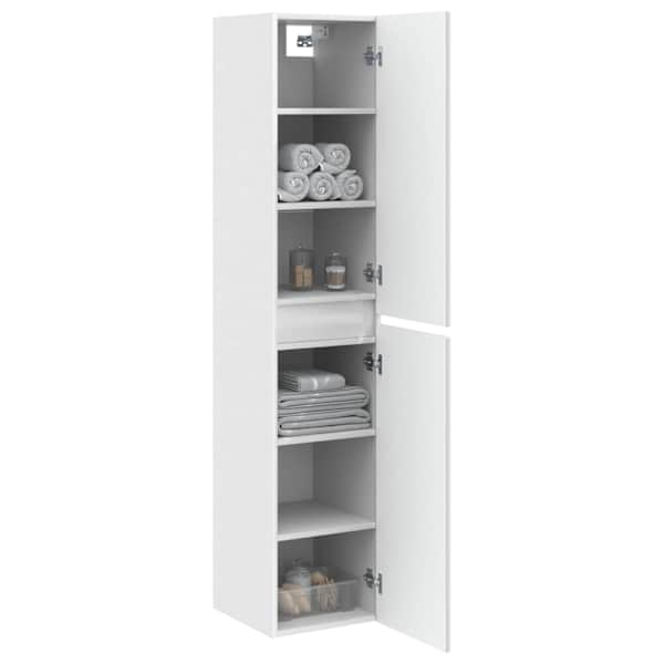 Seinale kinnitatav vannitoikapp Valge 33 × 34,5 × 160 cm