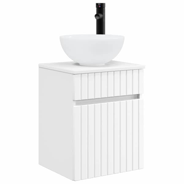 Seinale paigaldatav vannitoa valamukapp Valge 39 × 35 × 80 cm