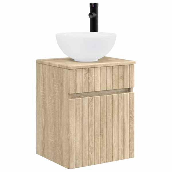 Seinale paigaldatav valamu ja kapp Sonoma tamm 39 × 35 × 63 cm