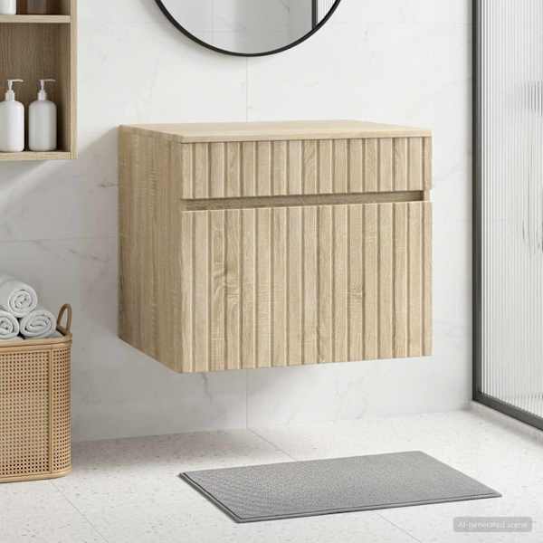 Seinale kinnitatav vannitoikapp Sonoma tamm 59 × 44,5 × 50 cm