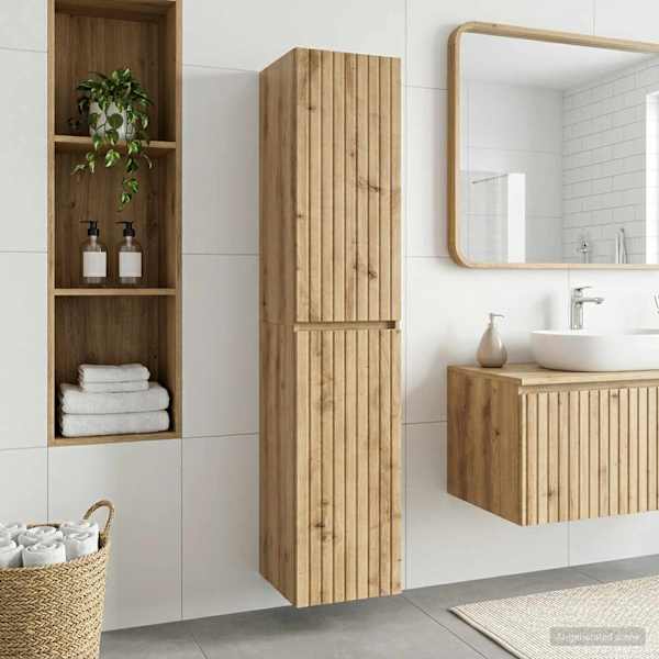 Seinale kinnitatav vannitoikapp Artisan tamm 33 × 34,5 × 160 cm