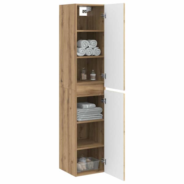 Seinale kinnitatav vannitoikapp Artisan tamm 33 × 34,5 × 160 cm