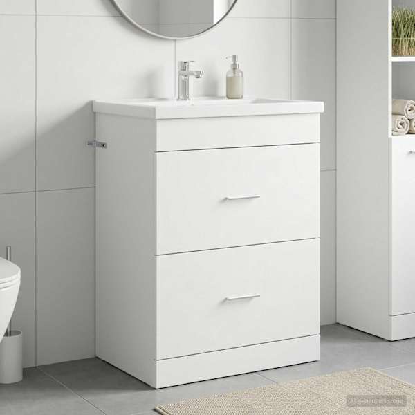 Vannitoa all oleva kraani kapp Valge 56 × 37,5 × 81 cm