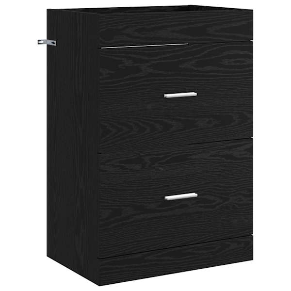 Vannitoa all oleva kraani kapp Must tamm 56 × 37,5 × 81 cm