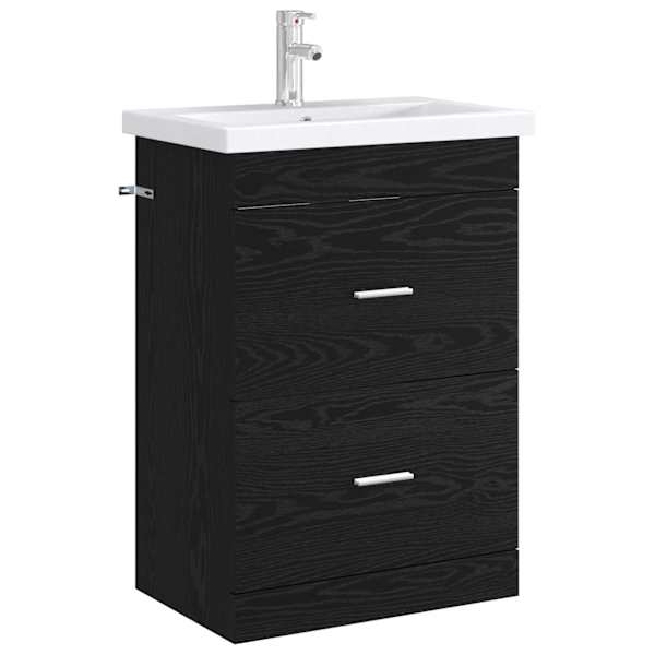 Vannitoa all oleva kraani kapp Must tamm 56 × 37,5 × 81 cm