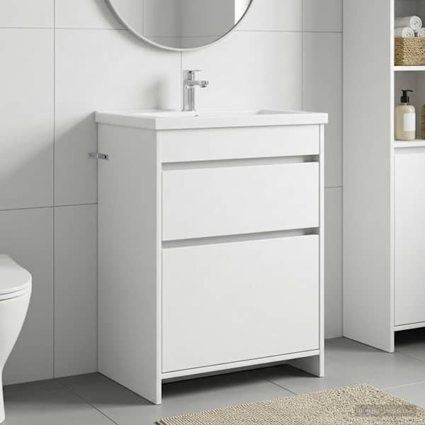 Vannitoa all oleva kraani kapp Valge 56 × 37,5 × 81 cm