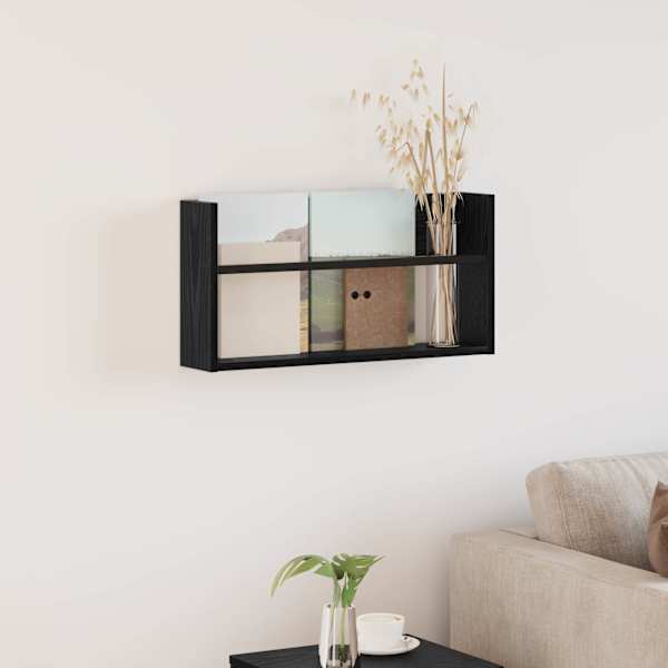 Ajakirja riiul riiuliga Must tamm 60 × 12 × 30 cm Tehispuit