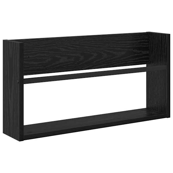 Ajakirja riiul riiuliga Must tamm 60 × 12 × 30 cm Tehispuit