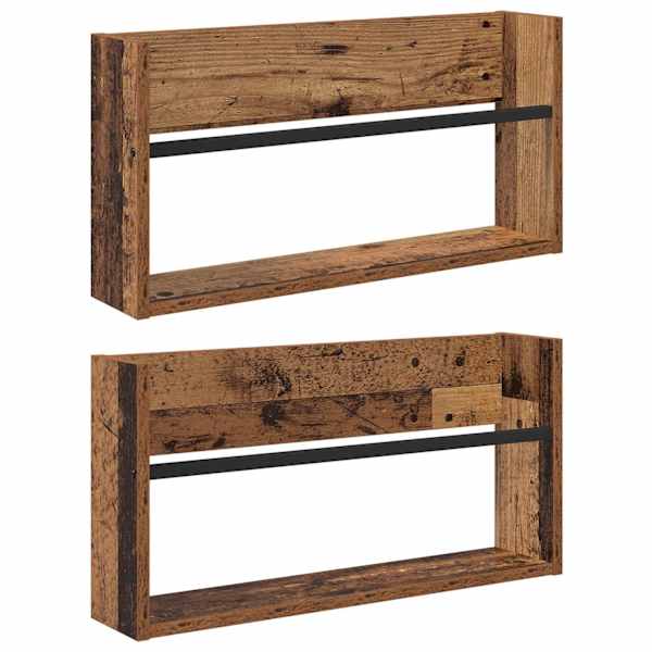 Ajakirja riiul 2 tk Vana puit 60 × 12 × 30 cm Tehispuit