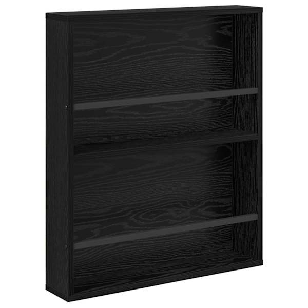 Ajakirja riiul riiuliga Must tamm 60 × 12 × 70 cm Tehispuit
