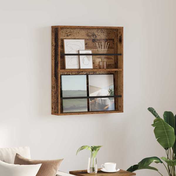 Ajakirja riiul riiuliga Vana puit 60 × 12 × 70 cm Tehispuit