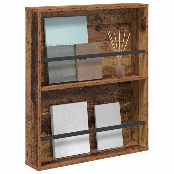 Ajakirja riiul riiuliga Vana puit 60 × 12 × 70 cm Tehispuit