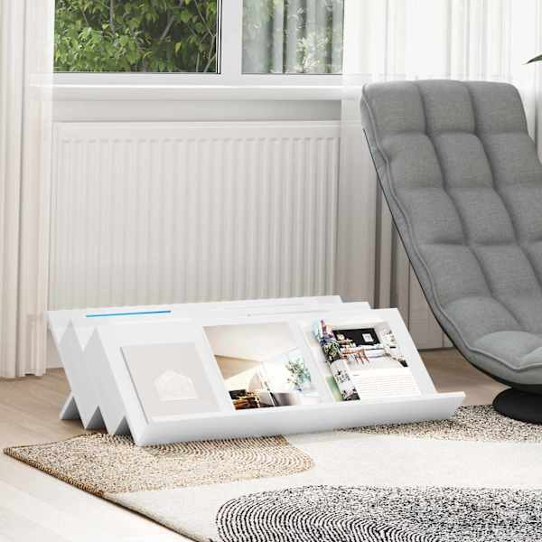Ajakirja riiul riiuliga Valge 90 × 53 × 28,5 cm Tehispuit