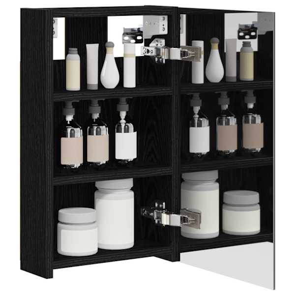 Vannitoa peeglikapp Must tamm 30 × 10,5 × 50 cm Tehispuit