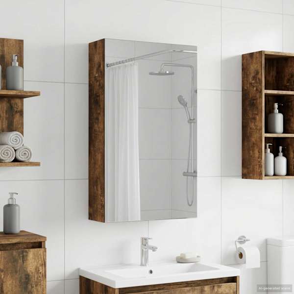 Vannitoa peeglikapp Suitsetatud tamm 30 × 10,5 × 50 cm