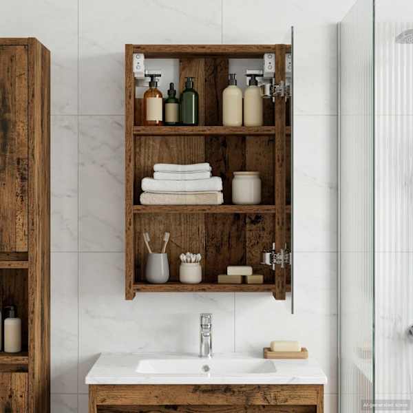 Vannitoa peeglikapp Vana puit 30 × 10,5 × 50 cm Tehispuit