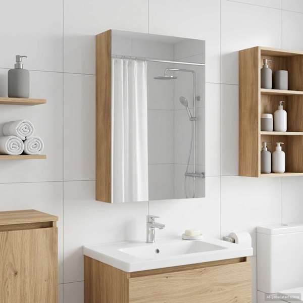 Vannitoa peeglikapp Artisan tamm 30 × 10,5 × 50 cm Tehispuit
