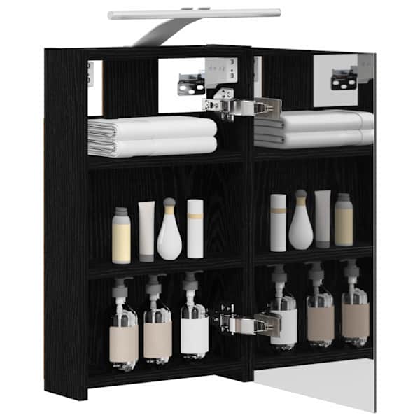 Vannitoa peeglikapp Must tamm 30 × 10,5 × 50 cm Tehispuit
