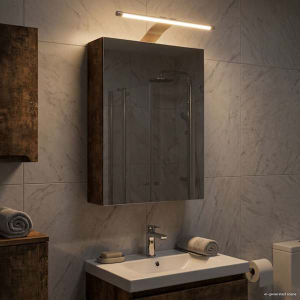 Vannitoa peeglikapp Suitsetatud tamm 30 × 10,5 × 50 cm