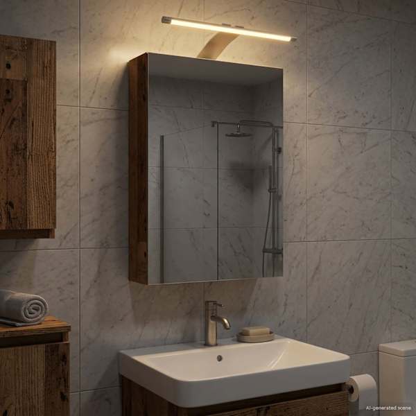 Vannitoa peeglikapp Vana puit 30 × 10,5 × 50 cm Tehispuit