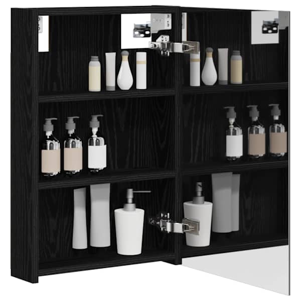 Vannitoa peeglikapp Must tamm 40 × 10,5 × 60,5 cm Tehispuit