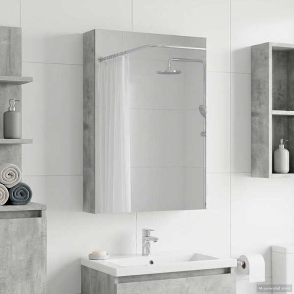 Vannitoa peeglikapp Betoonhall 40 × 10,5 × 60,5 cm Tehispuit