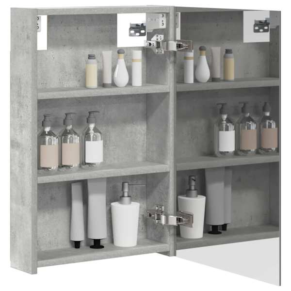 Vannitoa peeglikapp Betoonhall 40 × 10,5 × 60,5 cm Tehispuit