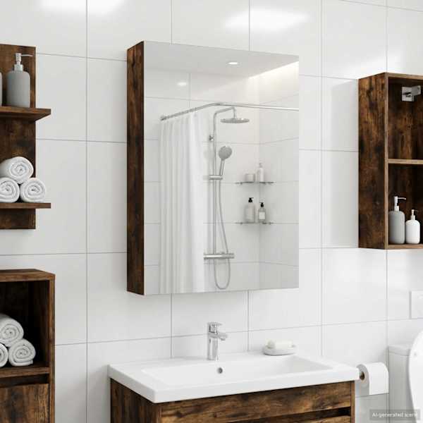 Vannitoa peeglikapp Suitsetatud tamm 40 × 10,5 × 60,5 cm