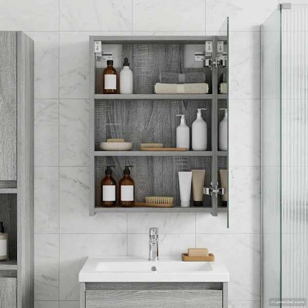 Vannitoa peeglikapp Hall Sonoma 40 × 10,5 × 60,5 cm Tehispuit