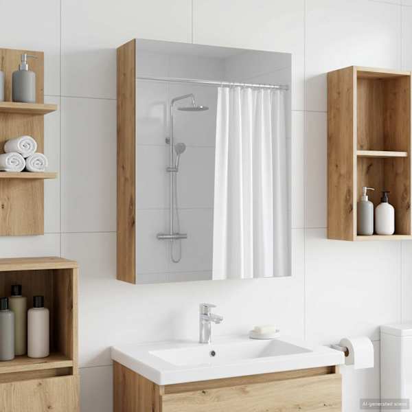 Vannitoa peeglikapp Artisan tamm 50 × 14,5 × 70 cm Tehispuit