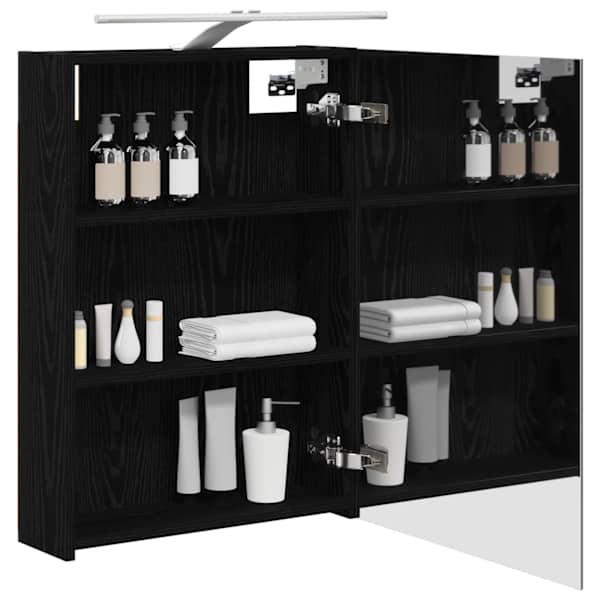 Vannitoa peeglikapp Must tamm 50 × 14,5 × 70 cm Tehispuit