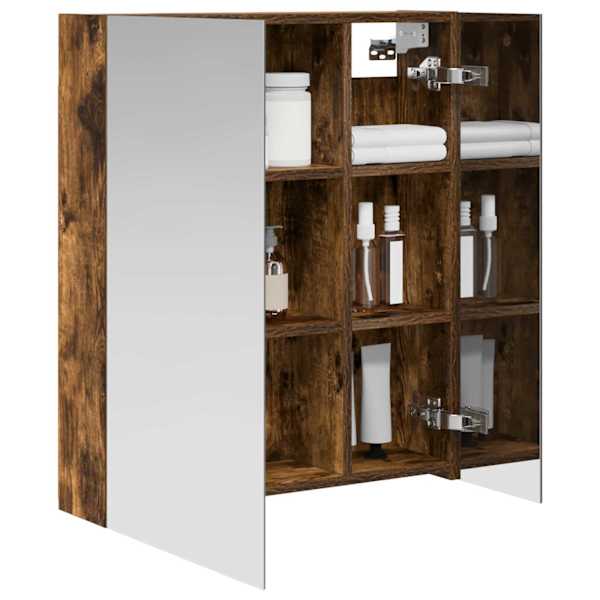 Vannitoa peeglikapp Suitsetatud tamm 60 × 14,5 × 70 cm