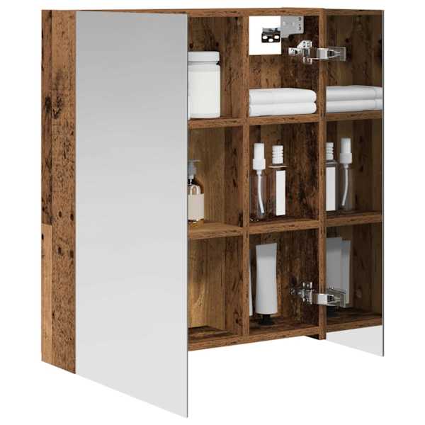 Vannitoa peeglikapp Vana puit 60 × 14,5 × 70 cm Tehispuit