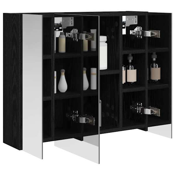 Vannitoa peeglikapp Must tamm 60 × 14,5 × 50 cm Tehispuit