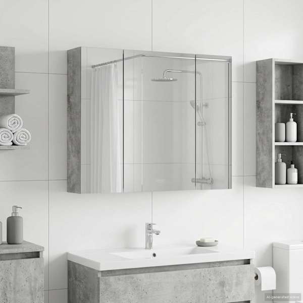 Vannitoa peeglikapp Betoonhall 60 × 14,5 × 50 cm Tehispuit