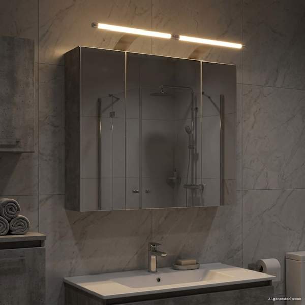 Vannitoa peeglikapp Betoonhall 60 × 14,5 × 50 cm Tehispuit