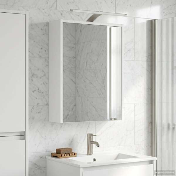 Vannitoa peeglikapp Valge 43 × 16 × 62.5 cm Tehispuit