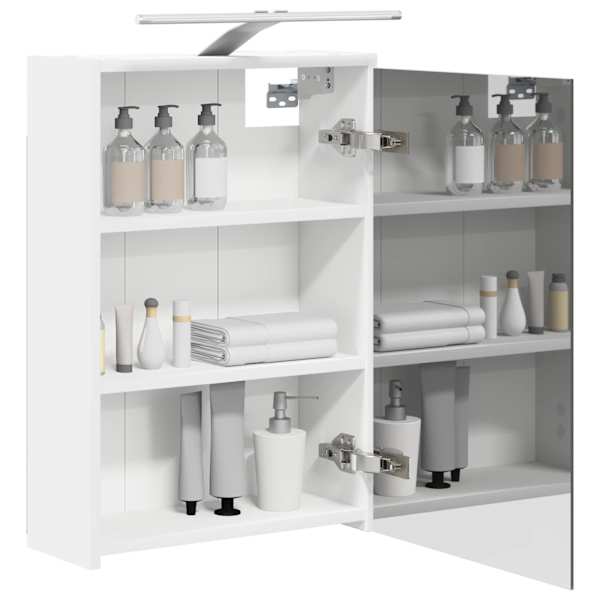 Vannitoa peeglikapp Valge 43 × 16 × 62.5 cm Tehispuit