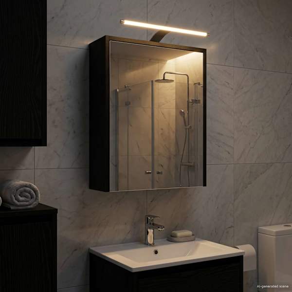 Vannitoa peeglikapp Must tamm 43 × 16 × 62.5 cm Tehispuit