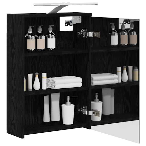 Vannitoa peeglikapp Must tamm 43 × 16 × 62.5 cm Tehispuit