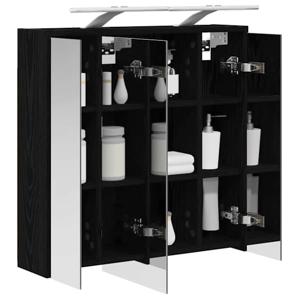 Vannitoa peeglikapp Must tamm 63,5 × 16 × 62,5 cm Tehispuit