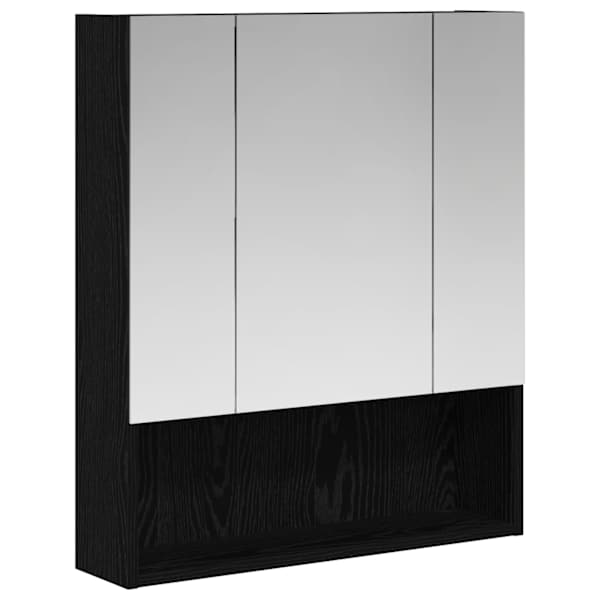 Vannitoa peeglikapp Must tamm 60 × 14.5 × 70 cm Tehispuit