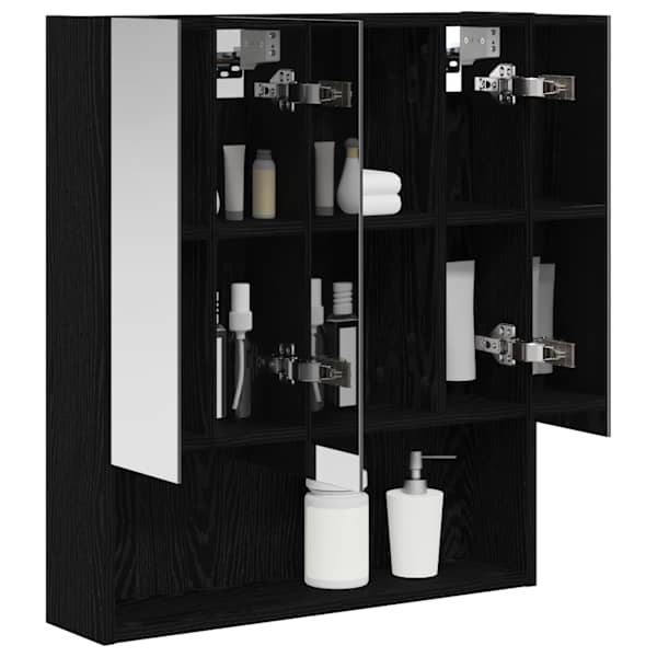 Vannitoa peeglikapp Must tamm 60 × 14.5 × 70 cm Tehispuit