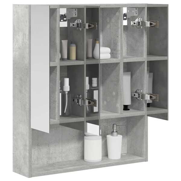 Vannitoa peeglikapp Betoonhall 60 × 14.5 × 70 cm Tehispuit